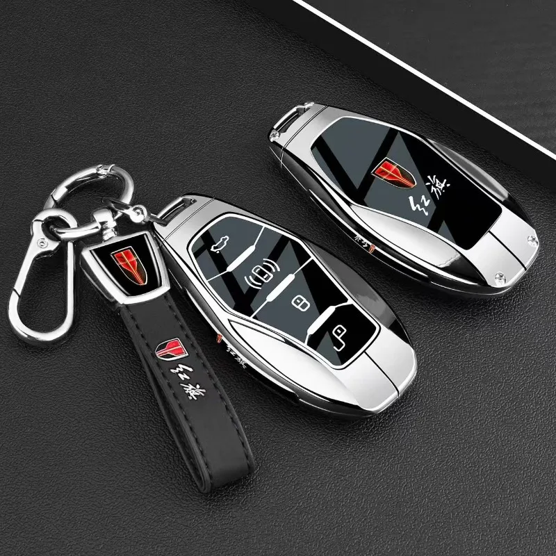 Premium Zinc Alloy Key Cover Case for Hongqi H5/H6/H9/HS3/HS5/HS7/HQ9/EHS9/EH7 PHEV (2025) - Protective Key Fob Shell