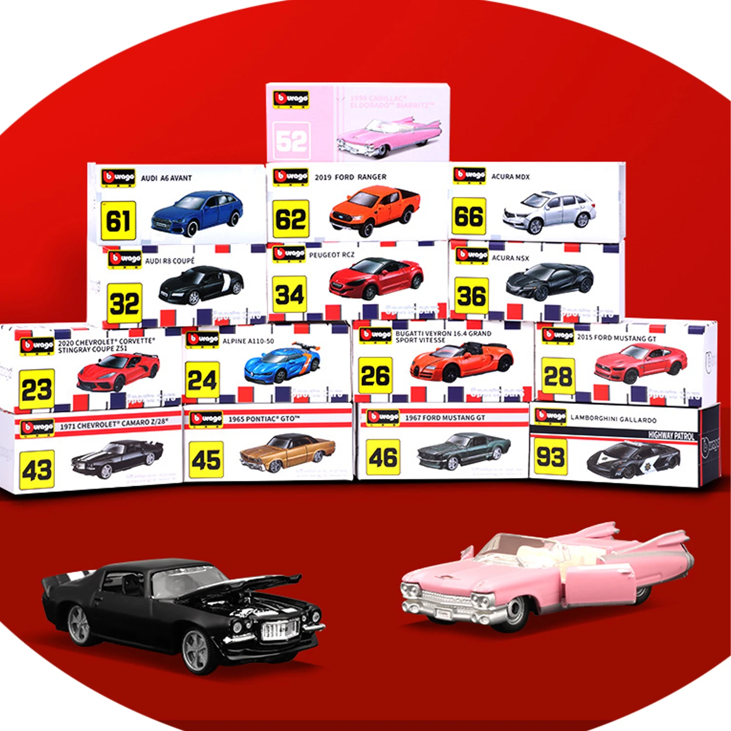 

Bburago1:64 Ford GT500 Multiple Model Small Collection Car Alloy Model Toy Gift Scene Decoration Classic and Exquisite NSX 36