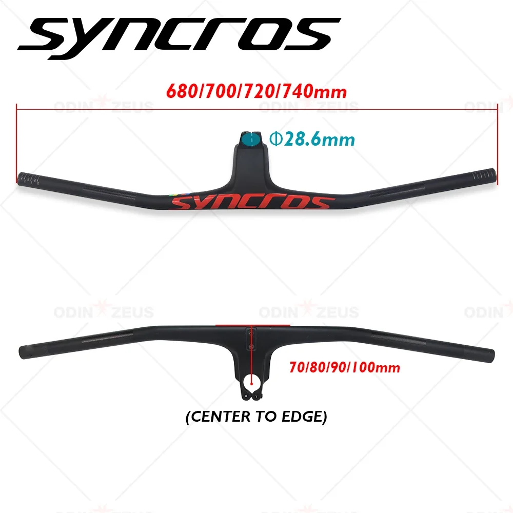 YNCROS -20 ° FRASER IC SL WC One-shaped With Stem 70-100mm*740mm Angle Carbon MTB Mountain Bike Handle Integrated Handlebar