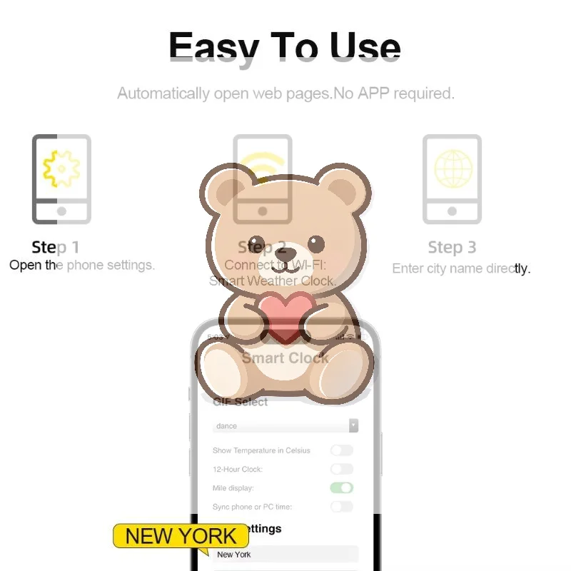 Digital Smart Weather Station Clock 1Pcs Animation Display Electronic Album for Real Time Humidity Temperature Monitoring