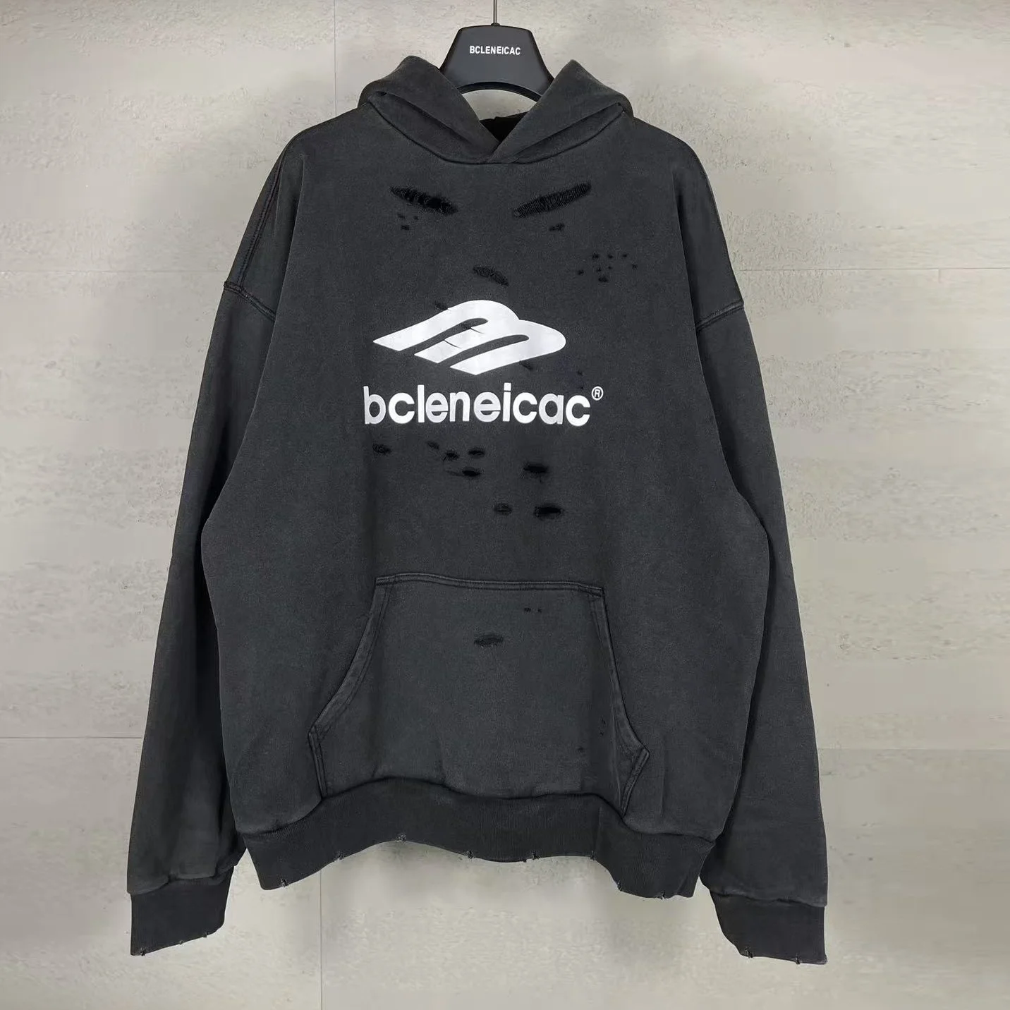 

BCLENEICAC Paris Sle Distred Vintage Hoodie Sweatirt Свободная толстовка с капюшоном и надписью