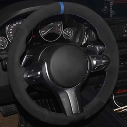 Car Steering Wheel Cover DIY Soft Black Suede For BMW (M Sport) 1 Series F20 F21 M135i M140i M235i M240i X1 F48 X2 F39 X3 F25