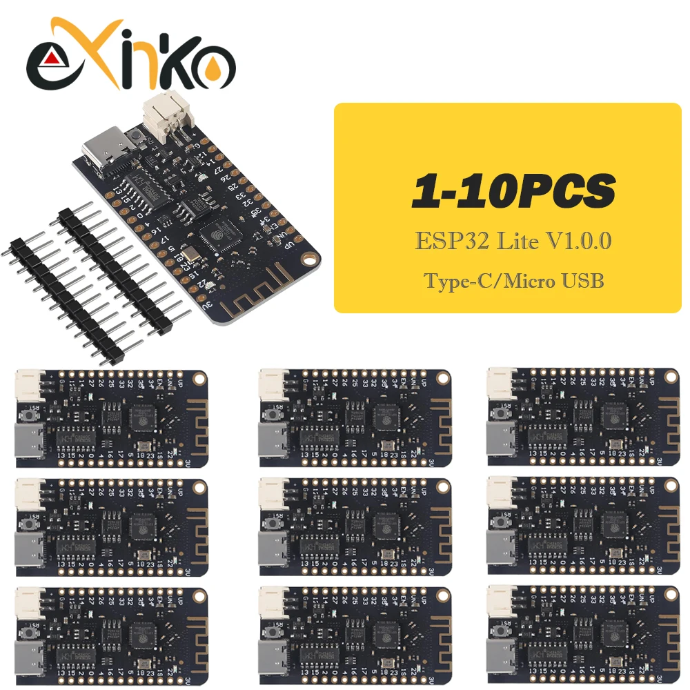 1-10pcs ESP32 Lite V1.0.0 Wifi Bluetooth Development Board Antenna ESP-32 REV1 CH340G MicroPython 4MB Micro/TYPE-C For Arduino