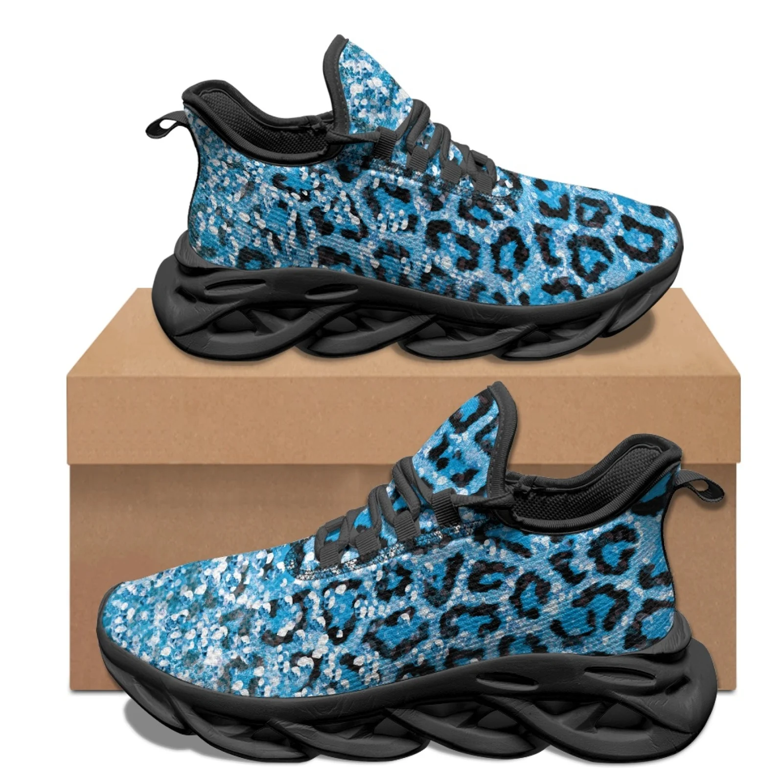 PENSTROLL PENSTROLL Blue Leopard Casual Mens Running Shoes for Workout Mesh & EVA New Trend Fall Fashion Unisex