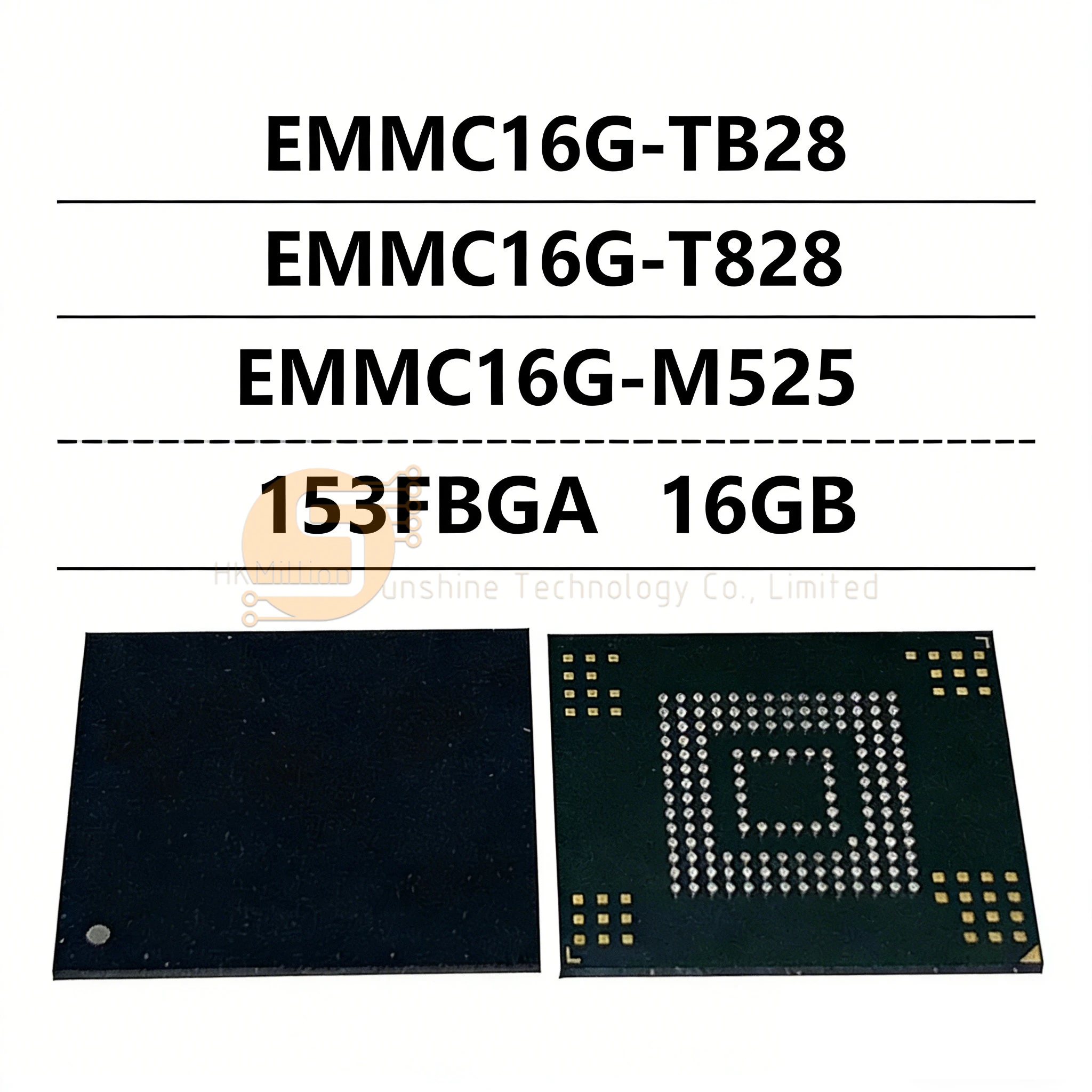 EMMC16G-TB28 EMMC16G-T828 EMMC16G-M525 eMMC Chip 16GB eMMC 5.1 153-Ball FBGA Flash Memory IC New