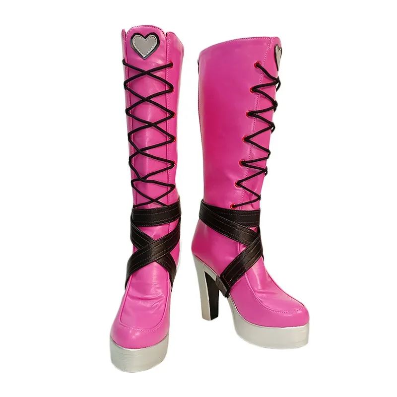 Anime Monster High Draculaura Cosplay Sexy High heel Long Leather Boots For Women Halloween Carnival Party Roleplay Boots Shoes