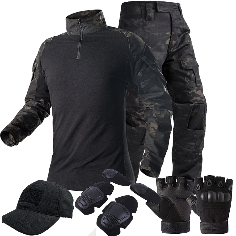 Tattico Milita Uniforme Abiti Tuta mimetica Camicie da caccia Pantaloni Airsoft Paintball Set di vestiti Outdoor Camo uniforme Forza