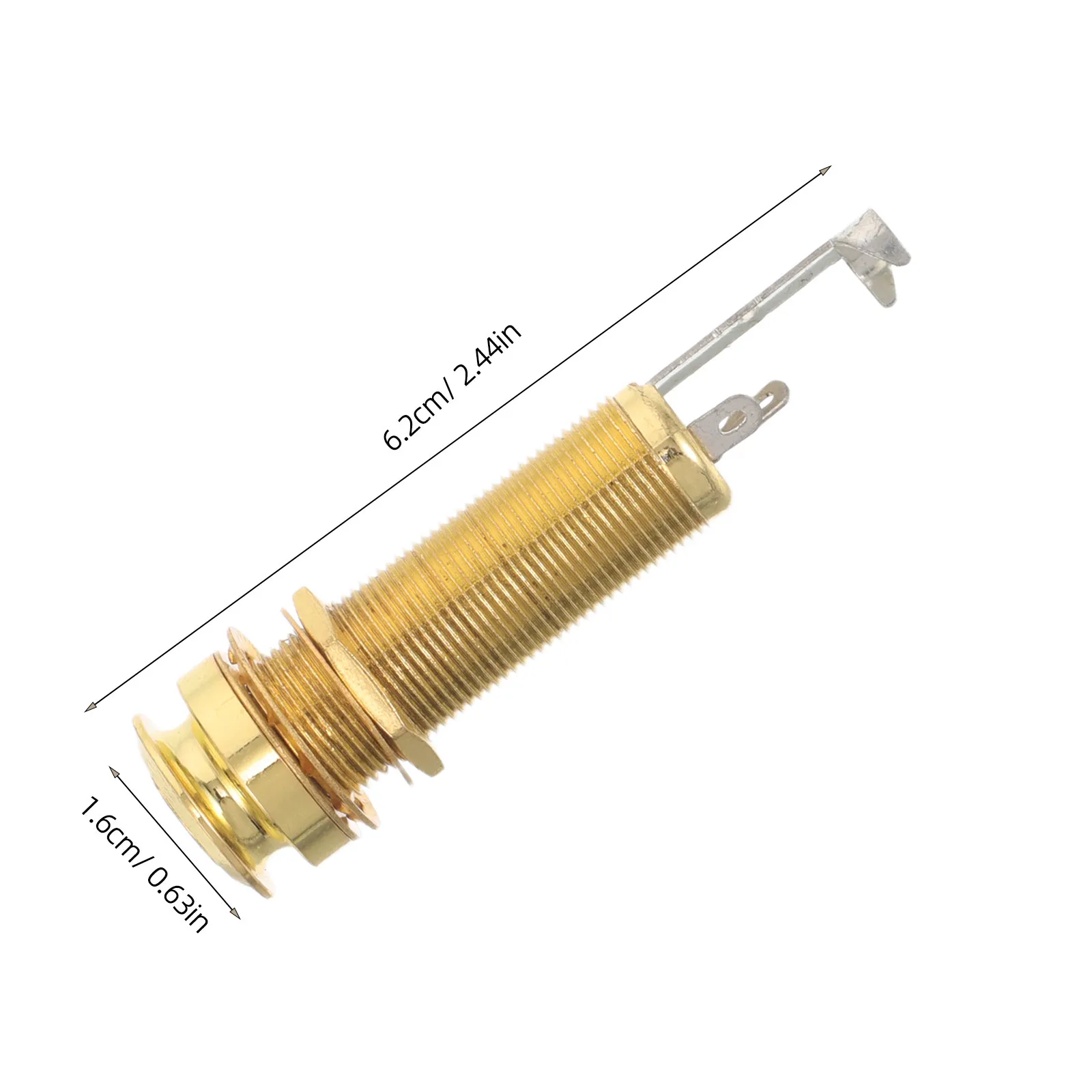 Guitar Endpin Jack 6.35mm Threaded Cylinder Output Socket for Electric Bass Acoustic Guitar Parts Replacement Repair