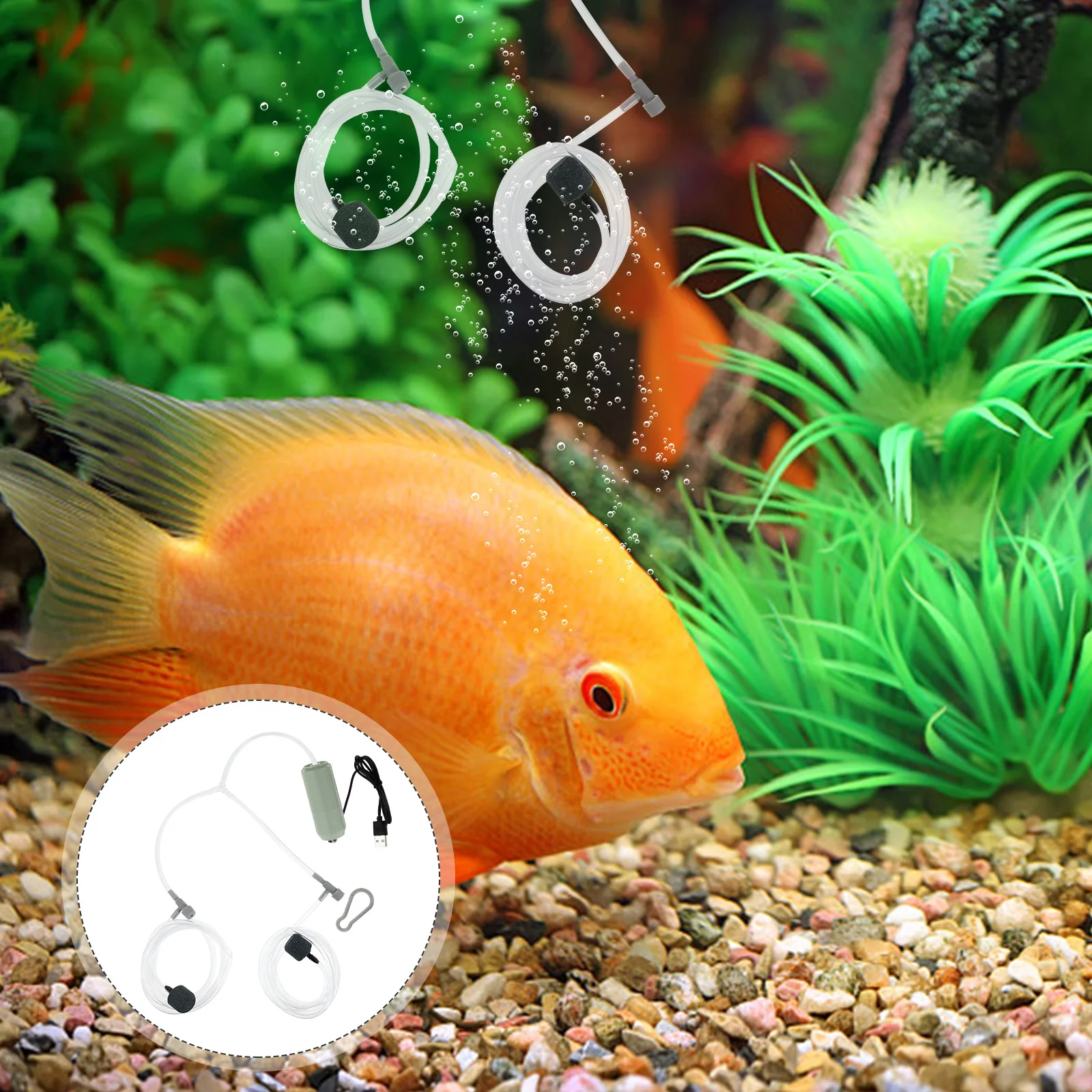 

1Set USB Oxygen Pump Mini Aquarium Air Pump Fish Tank Aerator for Home Outdoor Fish Tank Aerator Oxygenation Tool