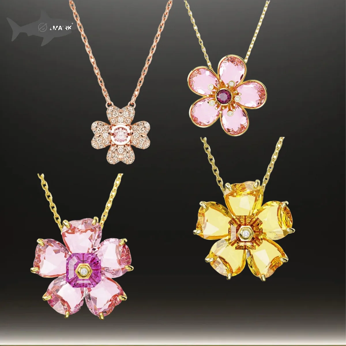 

2025 High Quality Exquisite Luxury Dopamine Colored Flower Necklace Pendant Full of Vitality Romantic Sweetheart Couple Gift