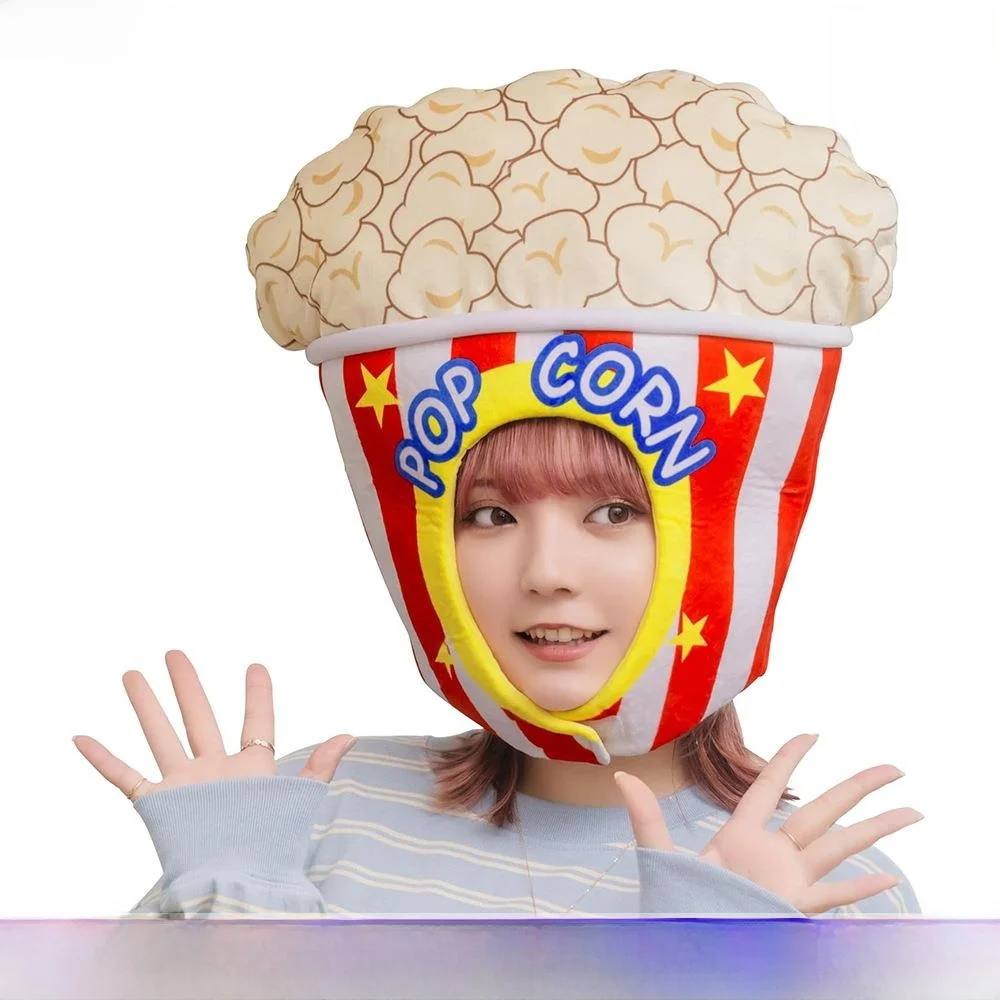 

Adult Popcorn Hat Halloween Party Performance Costume Accessory Fun Crazy Crowd Props Stage Chinese Opera Women's Fashion