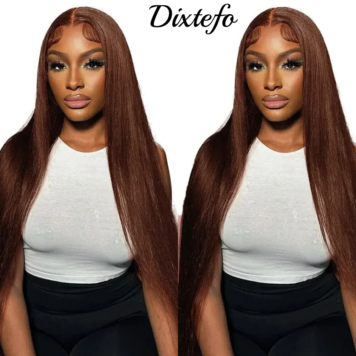 

Шоколадно-коричневые прямые парики фронта шнурка 13x6, прозрачный парик фронтальной части шнурка, предварительно сорванные парики из человеческих волос 13x4, плотность 200%