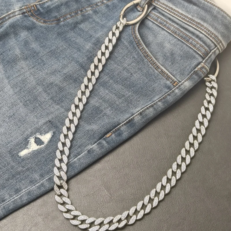 Exaggerated Type Cuban Pants Chain Men\'s Heavy-duty One\'s Waist Hip Hop Accessories Light luxury Goods Holiday Gifts Key Chain