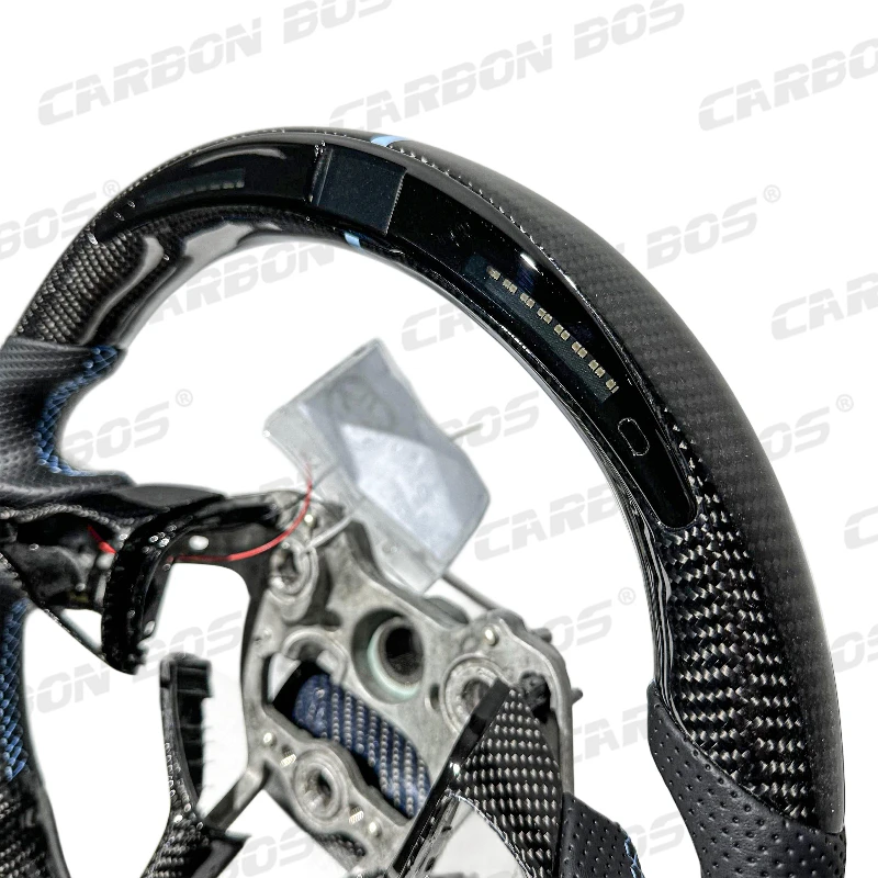 Sporty LED Display Real Carbon Fiber Steering Wheel for Elantra N Kona n I30N Universal Steering Wheel