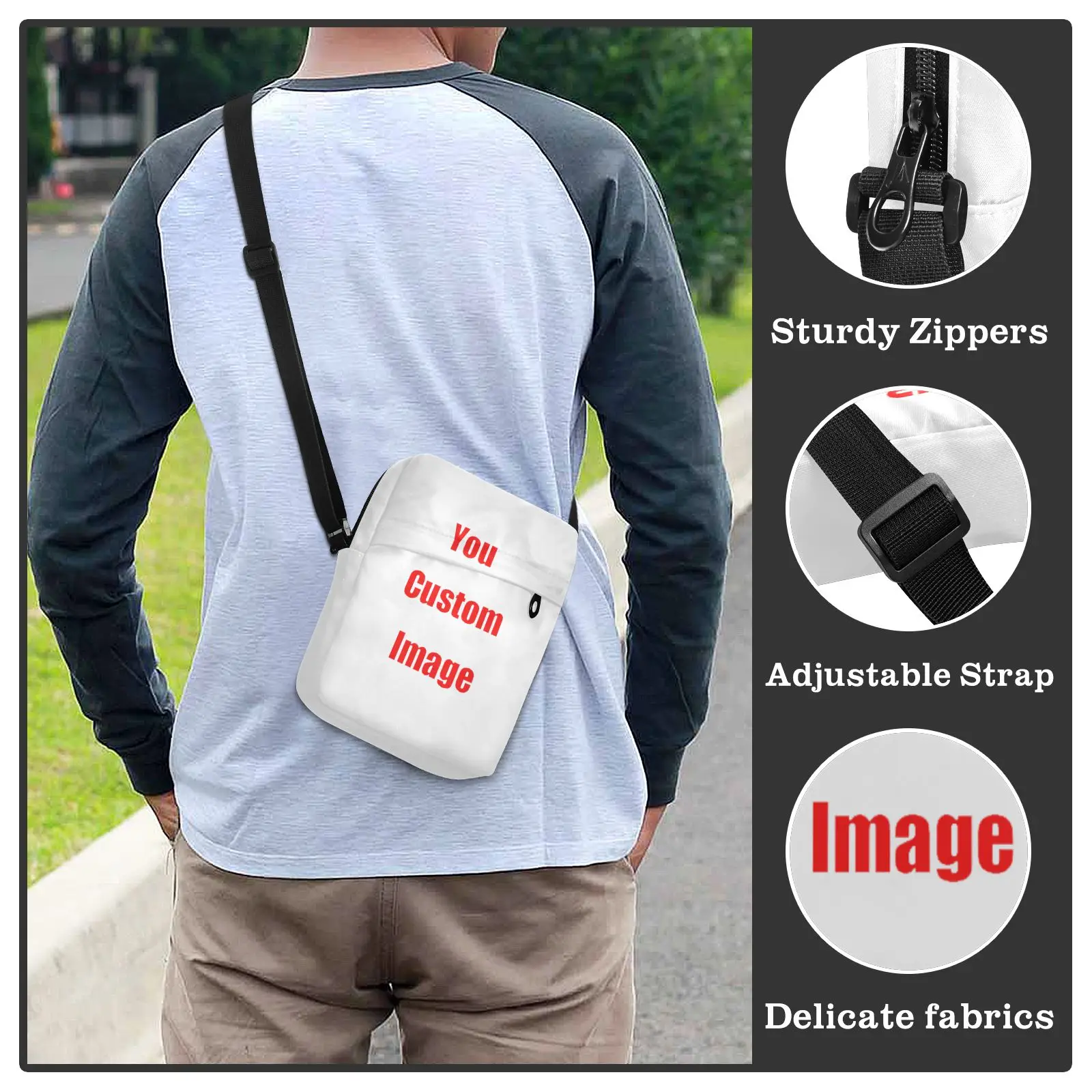 Bolsa mensageiro masculina moda pequena poliéster casual bolsas masculino crossbody bolsas de ombro para homem personalizado bolsas e bolsas