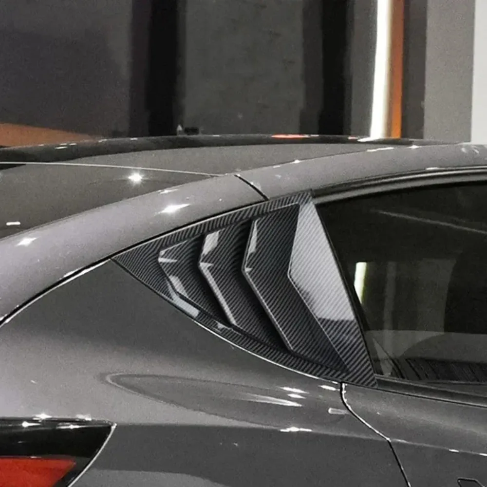 1Pair Side Window Louver Cover Sport Style For Tesla Model 3/3 Highland Model Y 2017-2025 2026 Rear Window Spoiler Shutter Cover view 5