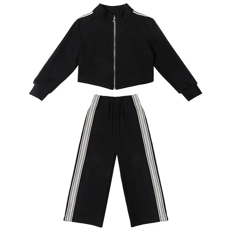 Autumn Winter Baby Girls Clothes Sets Infant Sports Baseball Uniform Side Stripe Cardigan Jackets Top and Pants Suit Kid Outfits