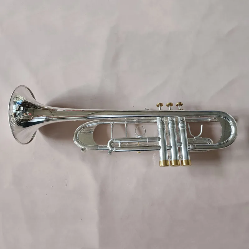 High Quality TR-190GS 85 Bb Trumpet Brass Musical Instruments Silver Plated Bc Trumpet With Mouthpiece Gloves Case Free Shipping