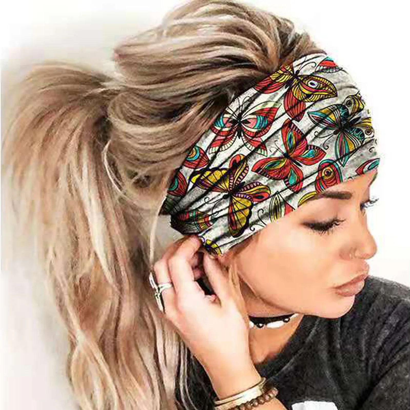

Bohemian Twisted Stretch Headbands Womens Wide Edge Headwrap Turban Hip Hop Headwear Bandage Hairbands Bandana Hair Acceessor