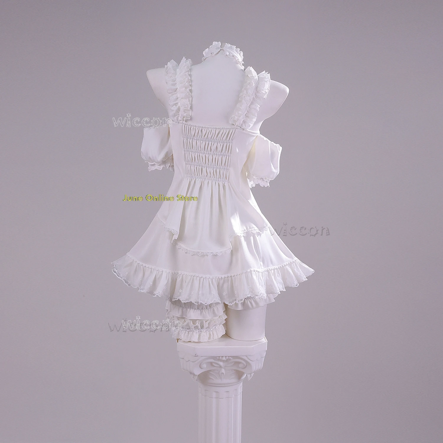 Re:0 Ram & Rem Relax Time Pajama - Sweet White Dress Props Zero Women's Halloween Figure Style Costume Cosplay Full Costumes Set - view 5