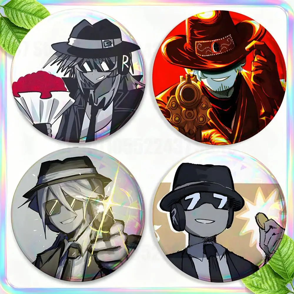 

F-Forsaken C-Chance Brooches for Backpack Accessories 25,32,44,58,75mm Round Enamel Pins 2-piece set Cartoon Anime Badge