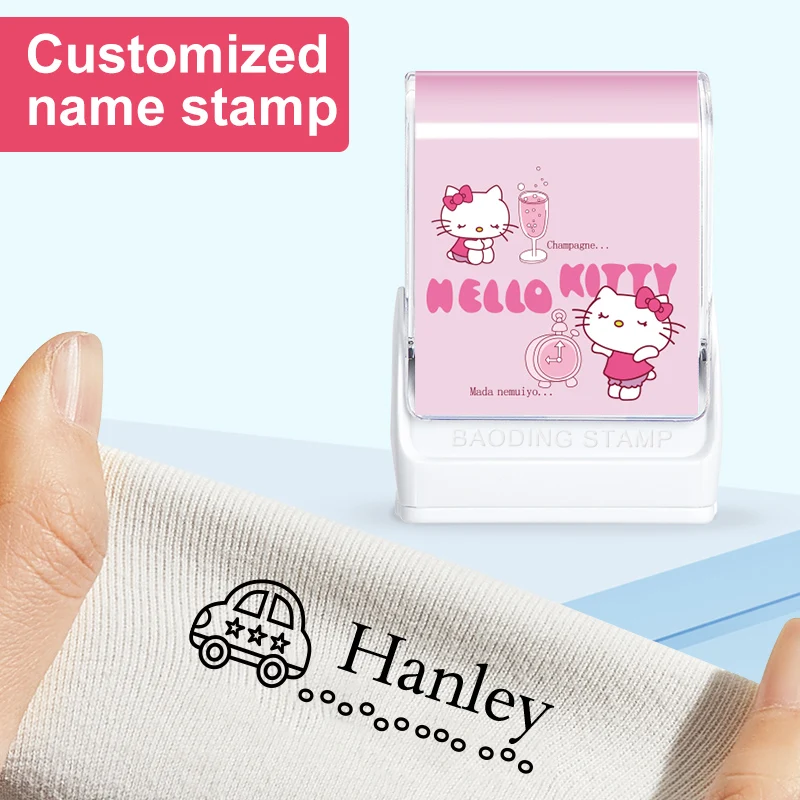 

Изготовленный на заказ штамп с именем Hello Kitty, персонализированный моющийся чернила для сортировки предметов в школу, идеально подходит для подарков на Рождество и фестиваль