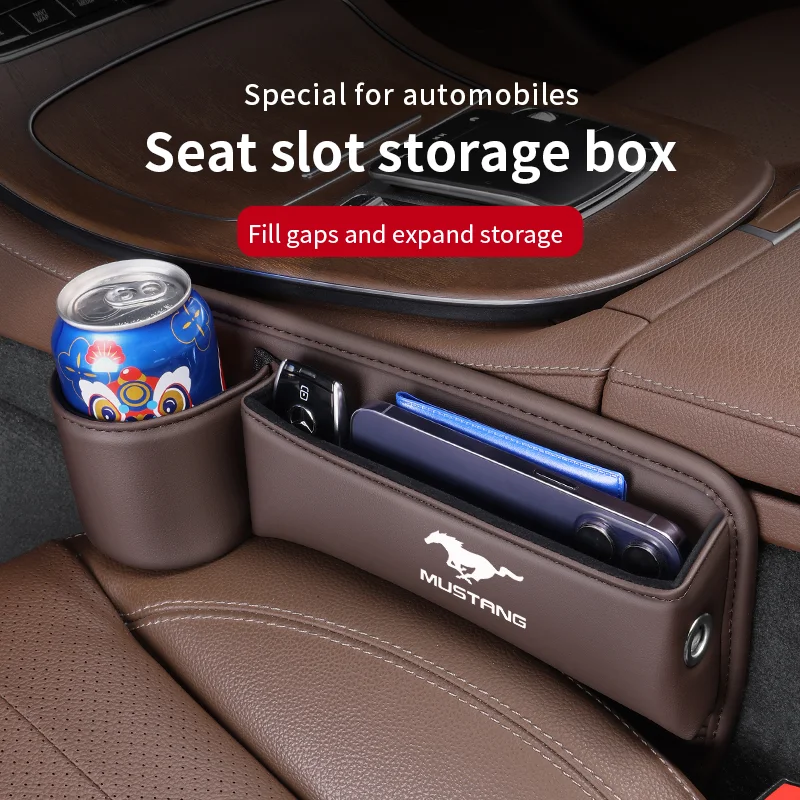 

For Ford Mustang Ranger Focus Kuga S-MAX Transit Mondeo Fusion Fiest F150 Car Seat Storage Box With Cup Holder Customizable Logo