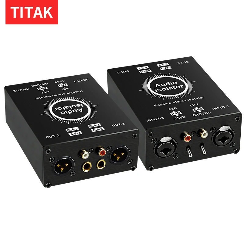 Noise Filter for Different Audio 2 Channels XLR RCA TS TRS Passive Hum Eliminator Box Ground Loop Isolator Audio Equipments