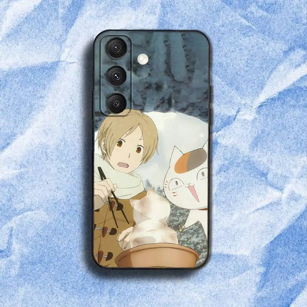 حافظة هاتف Natsume Y-yuujinchou Nyanko لهاتف سامسونج S 25,24,23,22,30,21,10,9,Ultra,Plus,Lite,FE,4,5G حافظة ناعمة سوداء