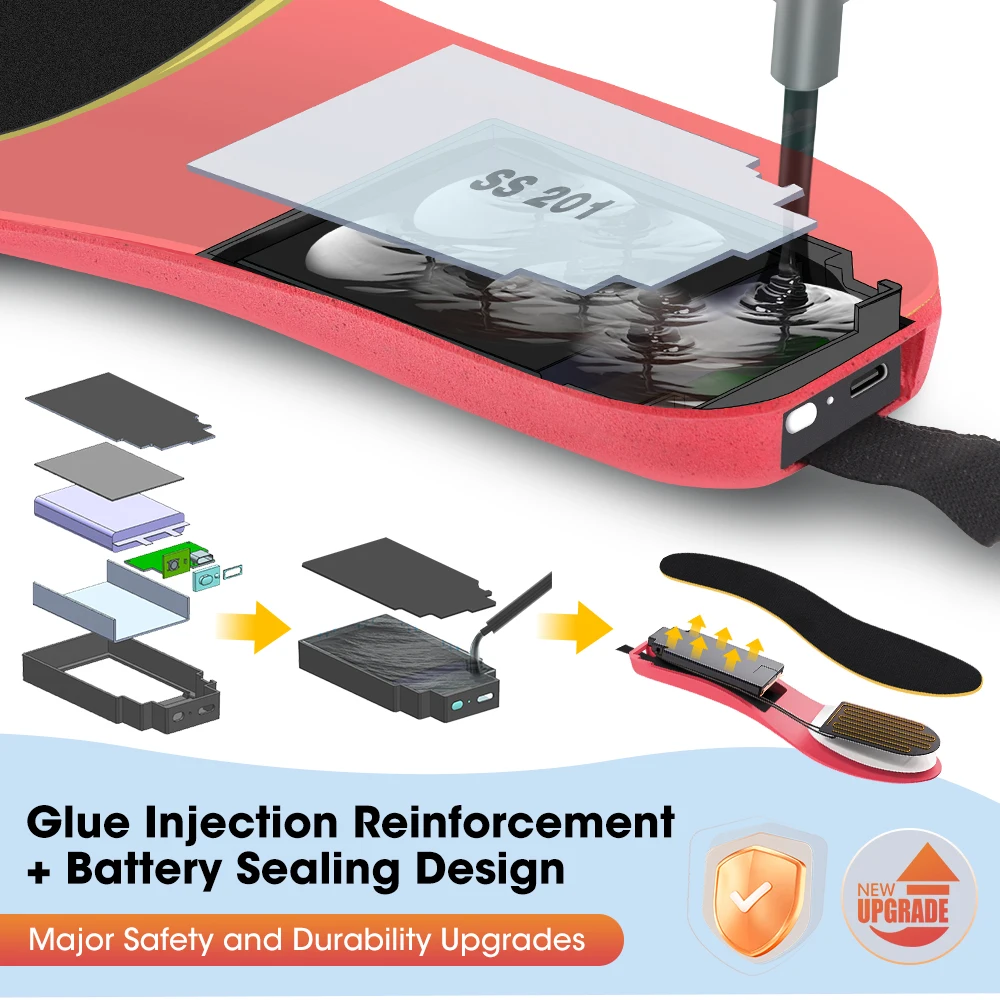 Smart Heated Insoles Rechargeable Foot Warming Pad APP Control Warmer Feet for Winter Outdoor Sports Adjustable Heating Shoe Pad