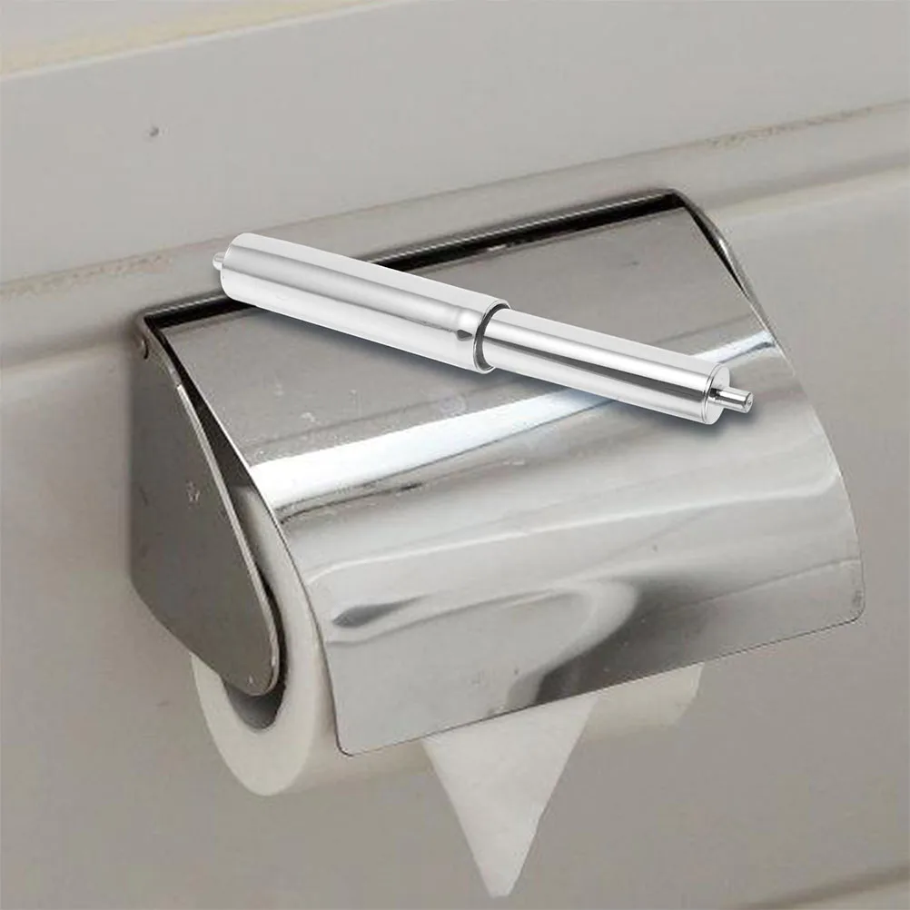 

3pcs Toilet Paper Holder Accessories Silver Replacement Rollers Extender Inserts Spring Rod Adjustable Bathroom Tissue Holder