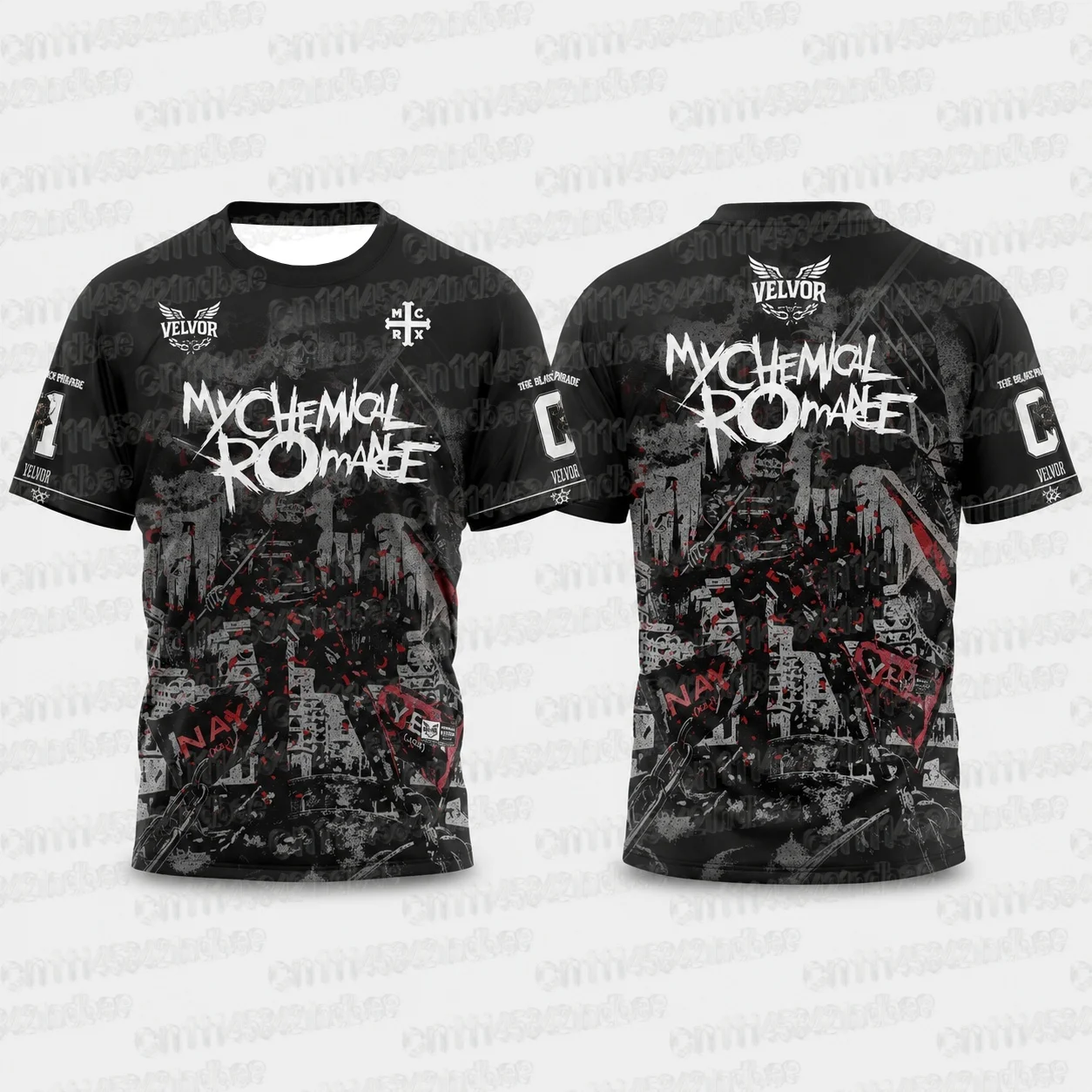 2026 MCR My Chemical Romance Album Tour Fußballtrikot Sommer Rock-Stil Atmungsaktives Schnelltrocknendes T-Shirt Familienoutfit – Detail 8