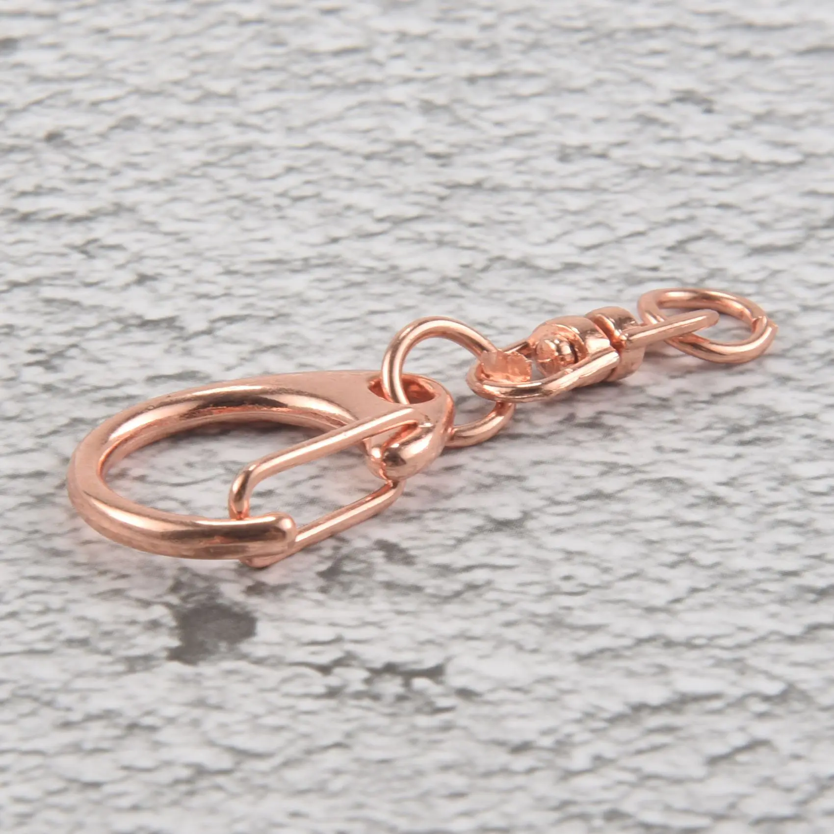 A67P-50 Pcs Rose Gold Keychain, Spring Snap Key Ring With Chain And Jump Rings, DIY Key Chain Parts For Craft Hanging Buckle