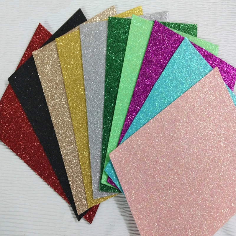 Customized Bling Bling 10 Colors Glitter Stamping Felt Fabric 20x14cm Fabric Christmas Party handmade Nonwoven DecorDIY Felt