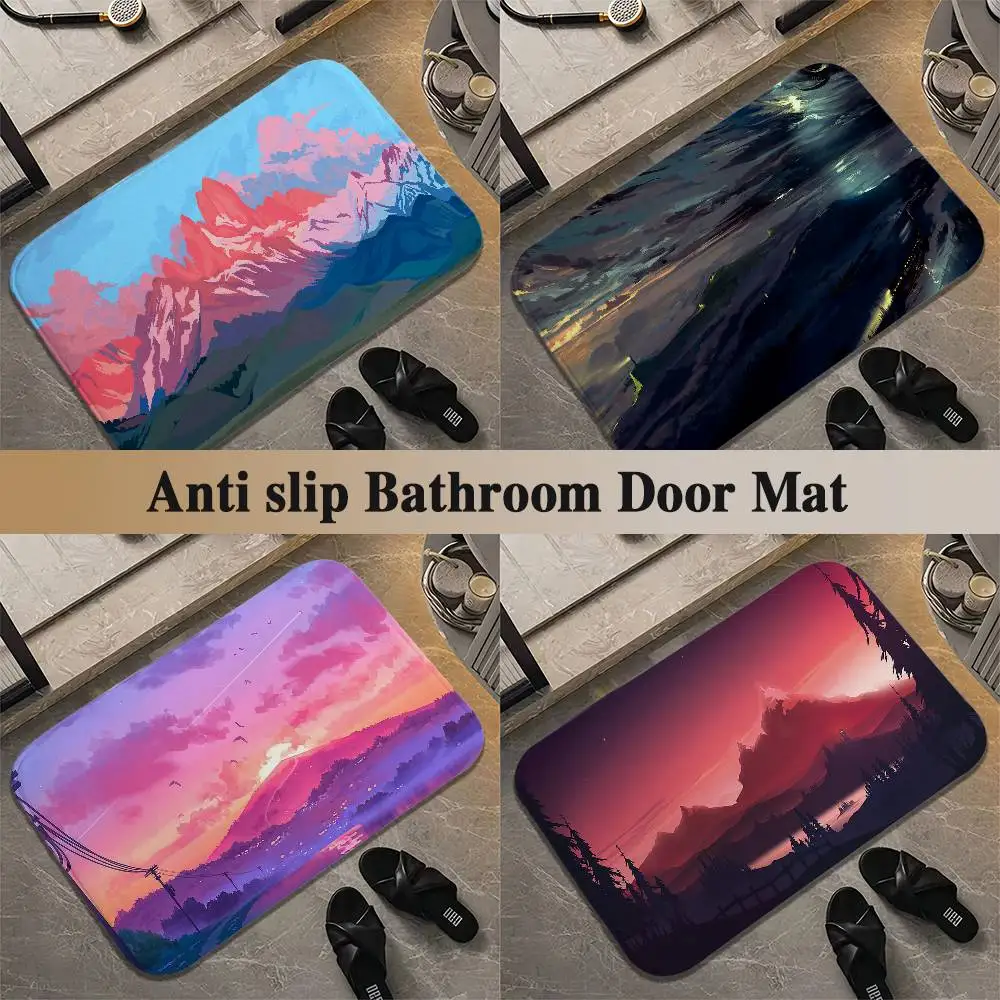 

Nordic Oil Painting Floor Mat Printed Large Carpets Living Room And Bedroom Carpets Bathroom Anti Slip Door MATS Small Carpet