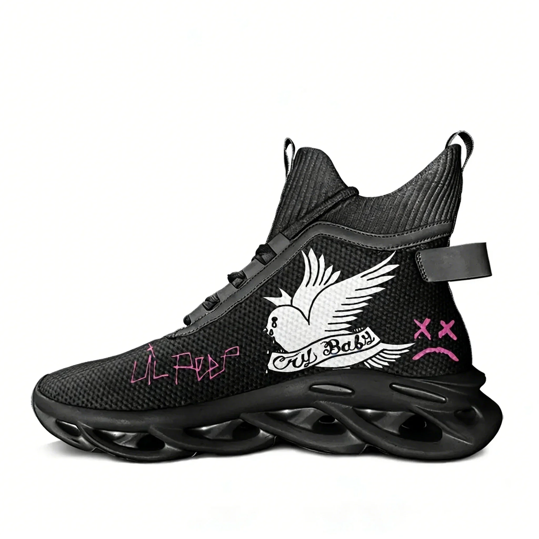 Hot Hip Hop Rapper Lil Peep High Top Flats Sneakers Men Women Hiking Sneakers Travel Mountaineering Shoes Running Custom Shoes view 4