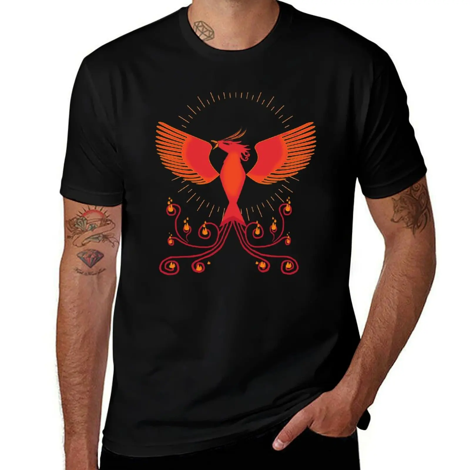 Bird Of Fire T-Shirt Big Size Crew Neck T-Shirt