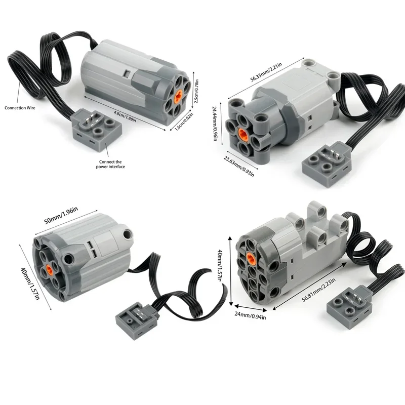 M/L/XL/Servo Motor Technical Building Blocks Parts Power Functions Lithium Battery Box 8883 88004 PF Bricks DIY Toys Accessories