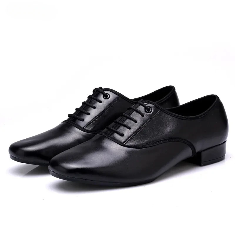 Leather Men Dance Shoes Sports Square Shoes For Men Adult Soft Dance Latin Shoes Modern Waltz Male Sneakers Increase