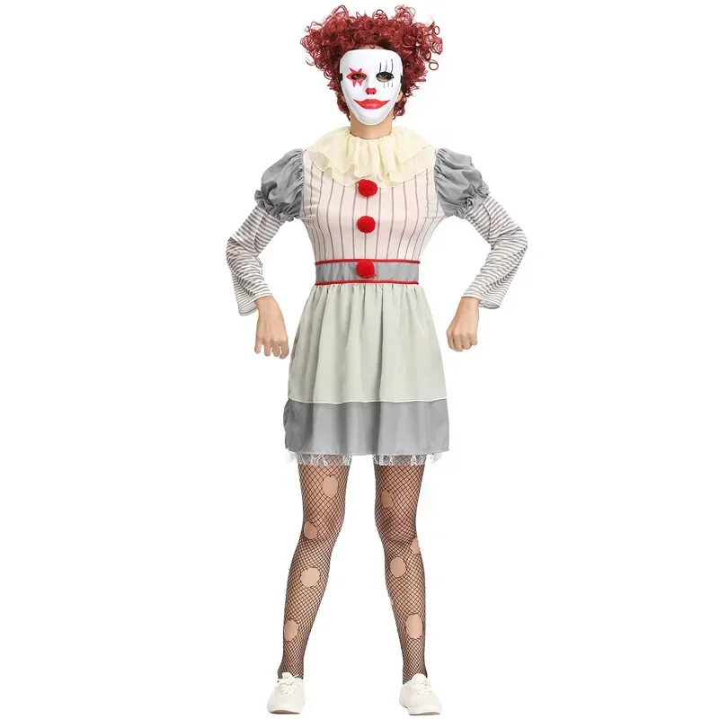 Costume de Cosplay It de Stephen King pour Femme, Costume détectée ywise pour Adulte, Costume de Clown Sexy pour Halloween, Tenue Trempée