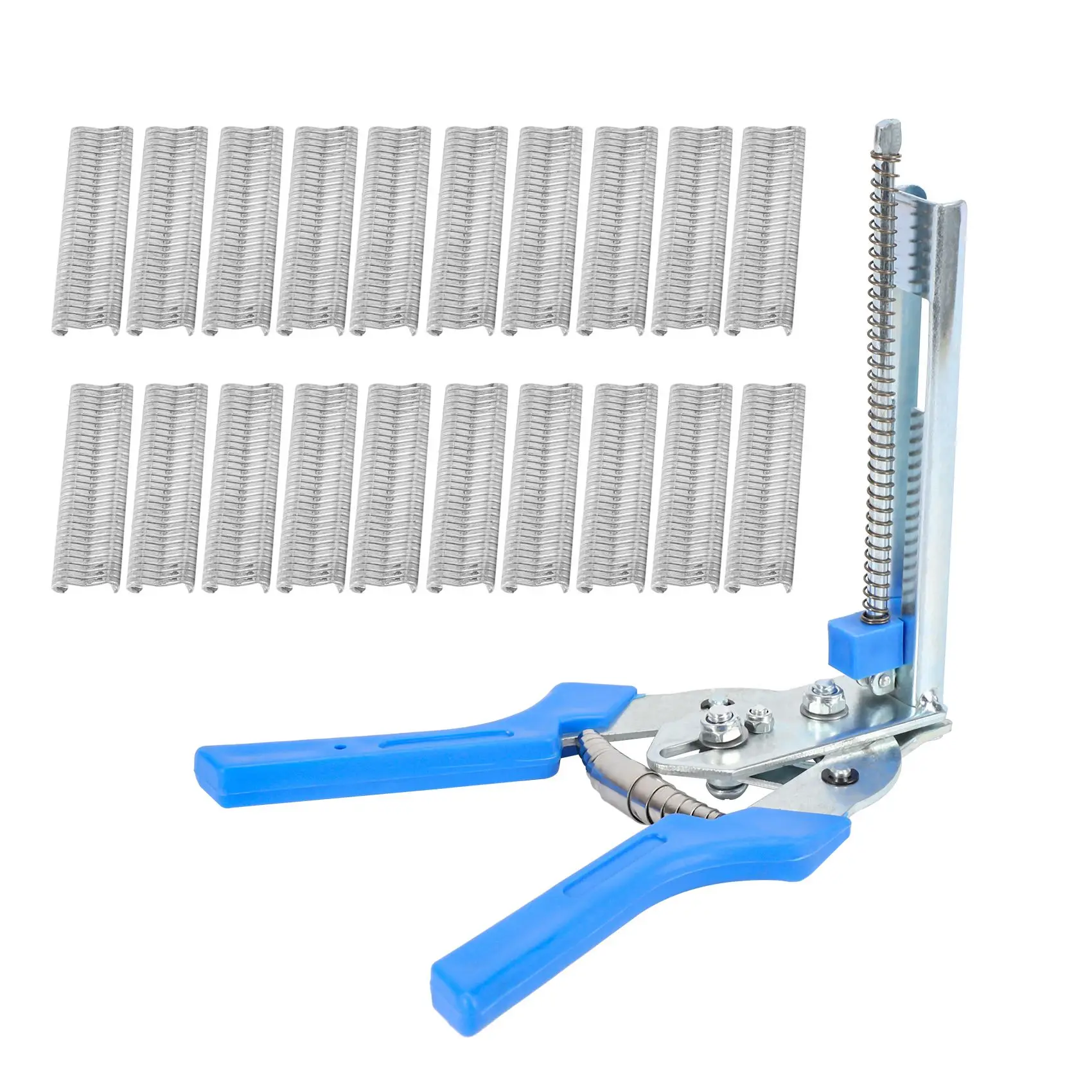 1pc Hog Ring Plier Tool and 600pcs M Clips Chicken Mesh Cage Wire Fencing Crimping Solder Joint Welding Repair Hand ToolsT98C