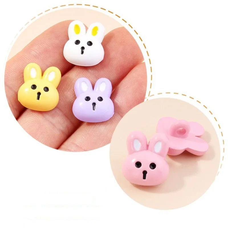 10pcs Cartoon Rabbit Children\'s Clothing Button Sweater Coat Top Decor Cute Animal Colored Plastic Sewing Button Accessories