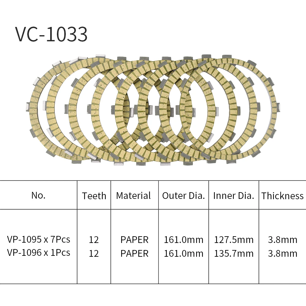 For Honda NRX1800D Rune 2004 2005 NRX1800E Motorcycle Clutch Friction Plates 8PCS Paper Based Kits