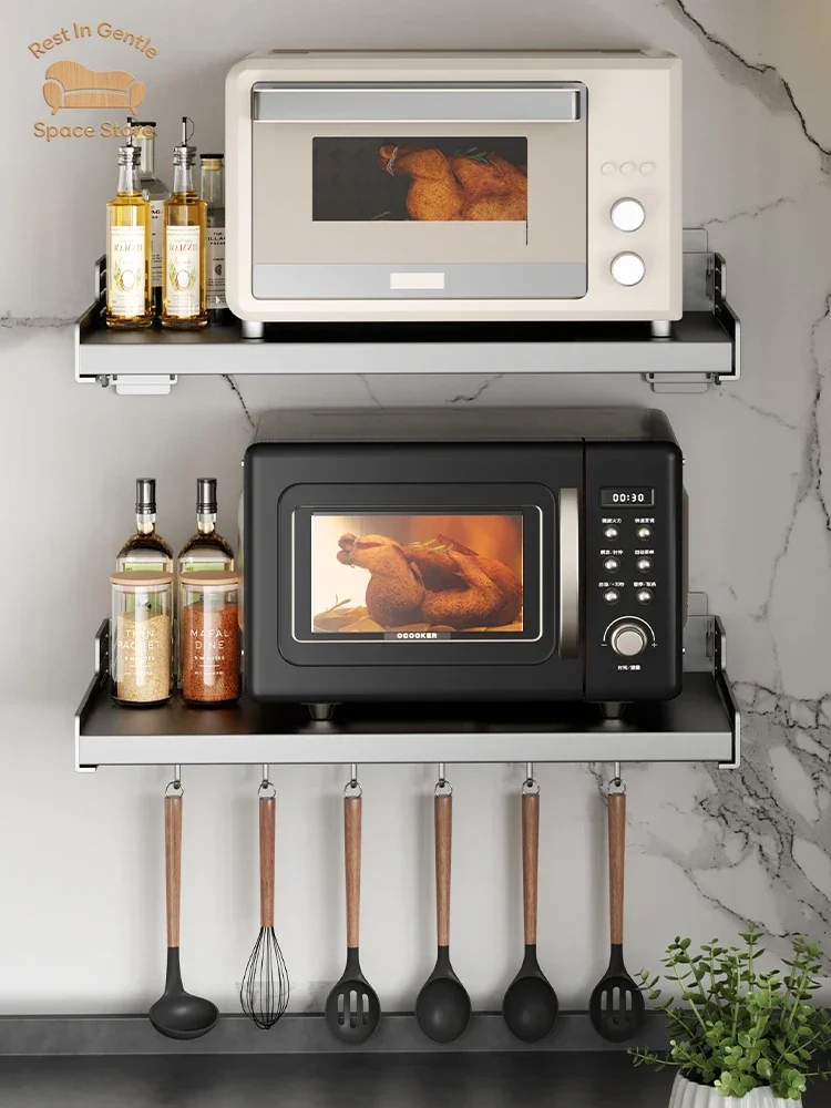 ash microwave oven rack storage rack wall mounted kitchen oven rack wall mounted multifunctional