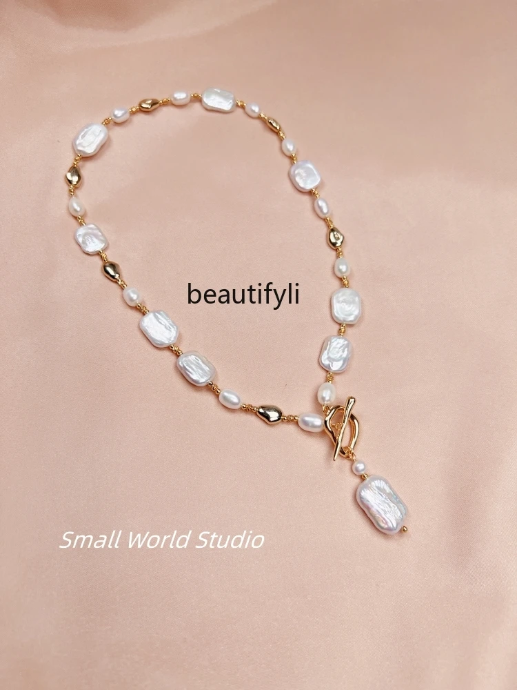 

Natural Pearl Necklace Women's Natural Freshwater Pearl New Sweater Chain Light Luxury High Sense Temperament Wild