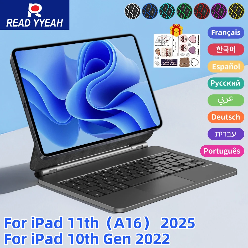 Dun magisch toetsenbord voor iPad A16 2025 Case voor iPad Air 6 11 2024 Air 13 Air 11 Voor iPad Pro 12.9 Air 4 5 10.9 Mini 6 Smart Case