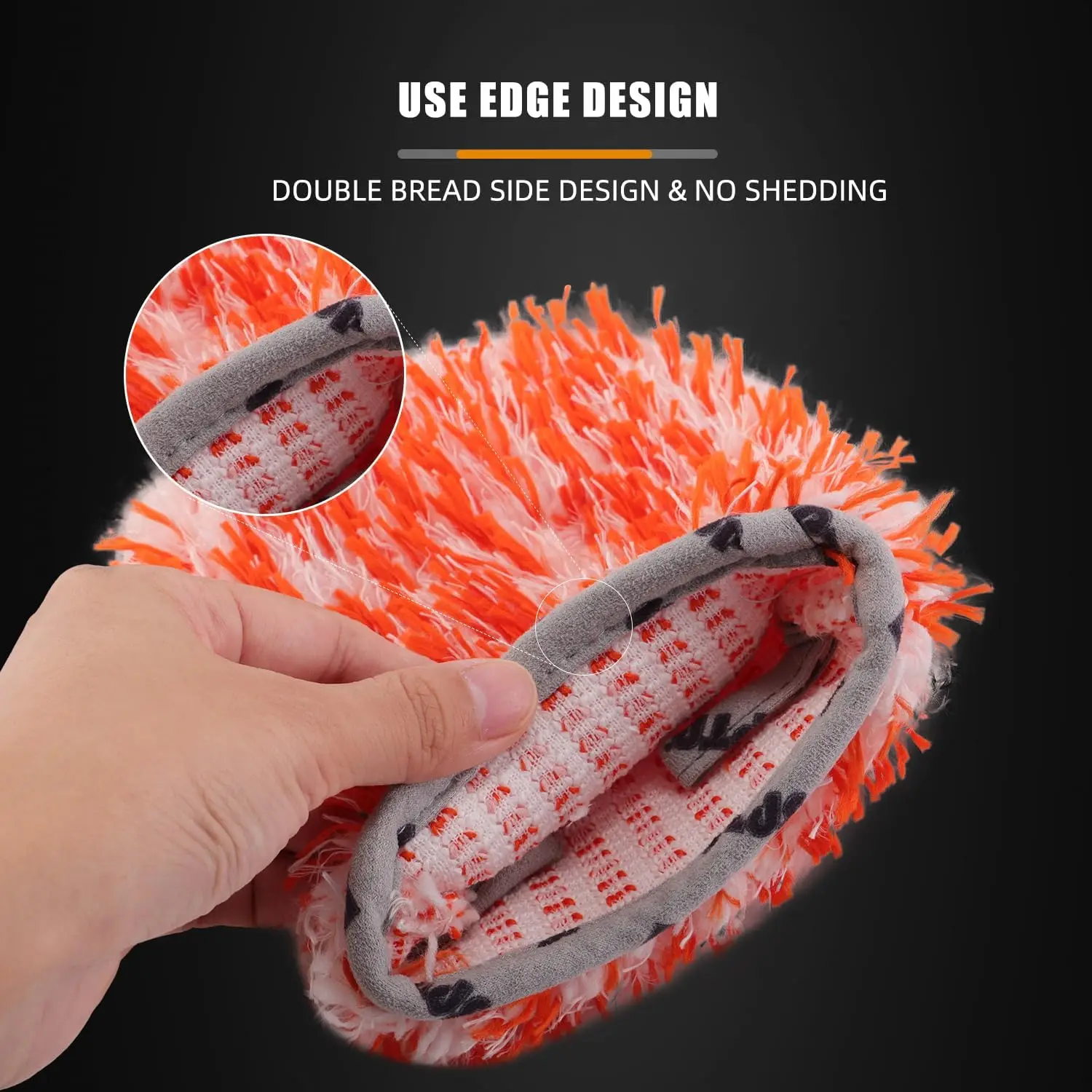 SPTA 5Pcs Microfiber Ultra Absorbent Plush Fiber Cloth Car Wash Mitt Gloves for Detailing Cleaning Safe Washing with Any Soap view 3