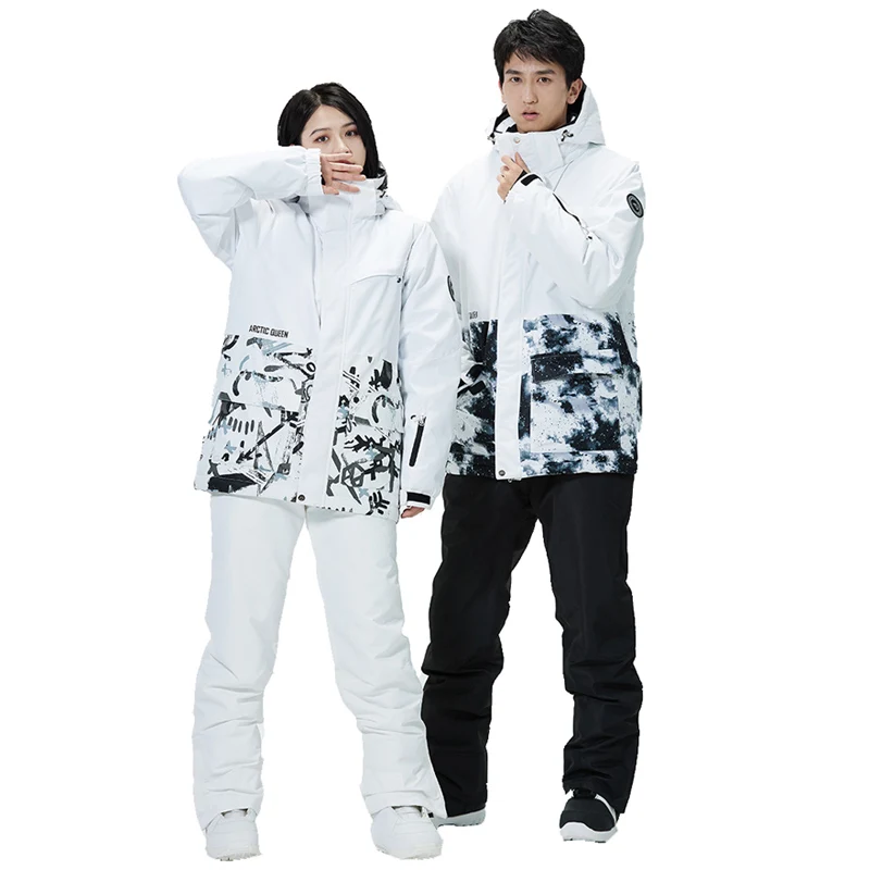 Snow Suit Sets for Men and Women, Snowboarding Clothing, Outdoor Wear, Waterproof Costume, Skiing Jackets, Pants, Unsex,-30