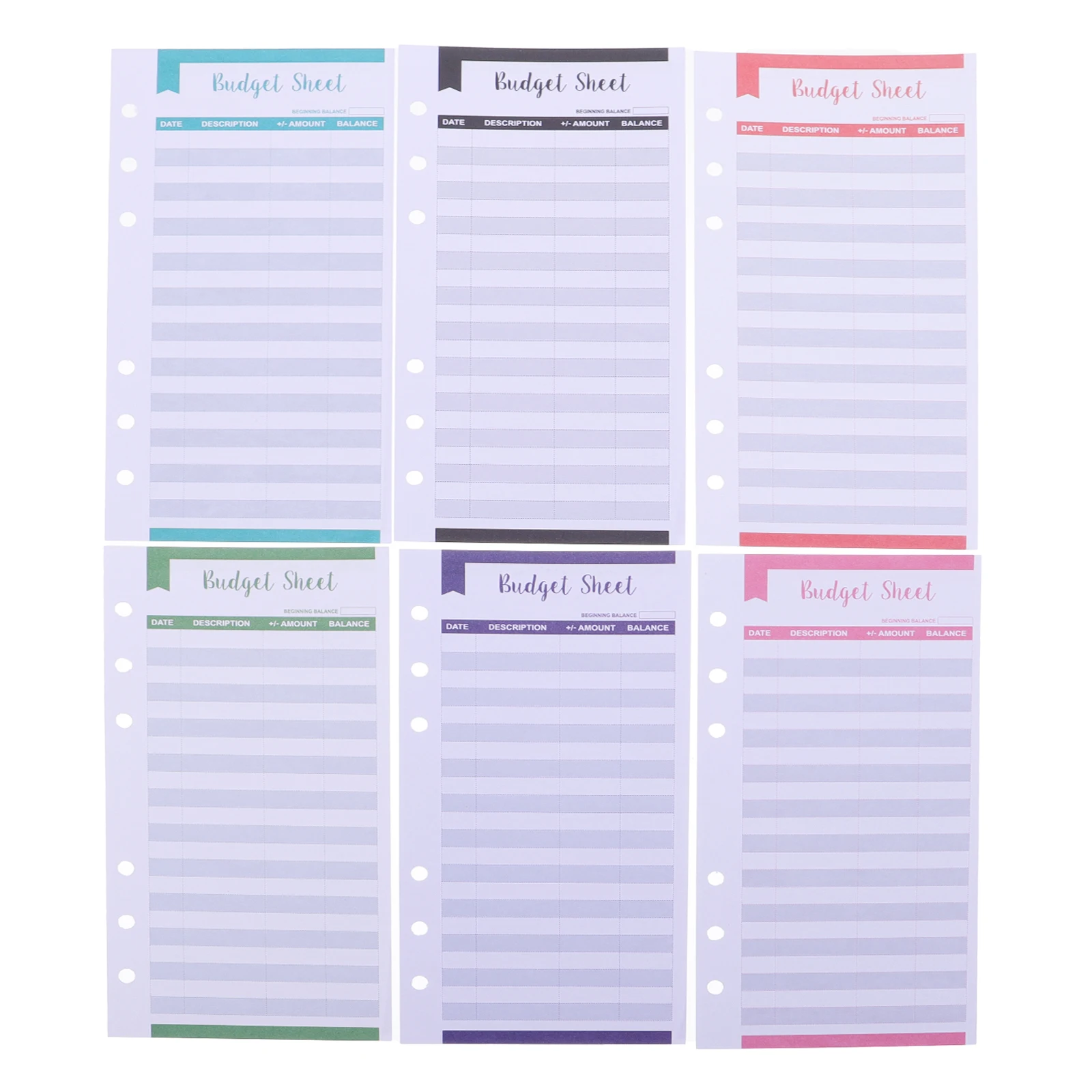 12Pcs Budget Sheets Binder Planner Expense Tracker Personal Finance Organizer Cash Management Cards Budget Planner