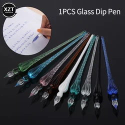 Vintage Glass Pen Color Ink Dipped in Water Fountain Pen Comic Color Test Pen Practice Calligraphy Art Painting Supplies